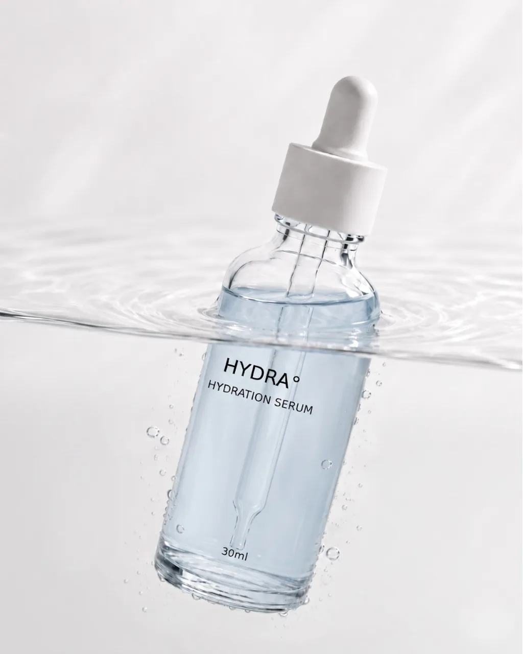 HYDRA — serum bottle in water