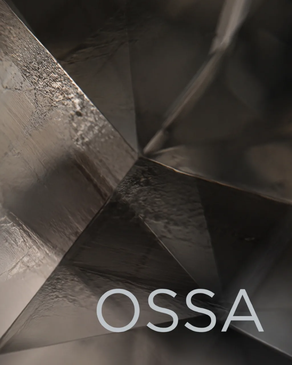 OSSA key visual: faceted liquid metal in close-up with the OSSA name
